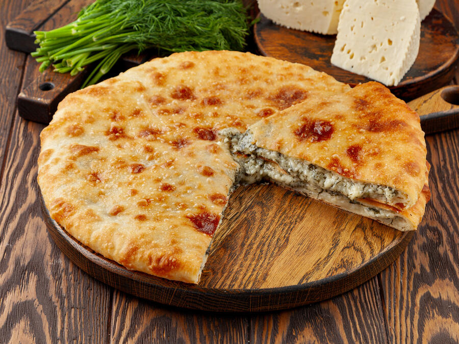 Осетинский пирог с сыром и зеленью